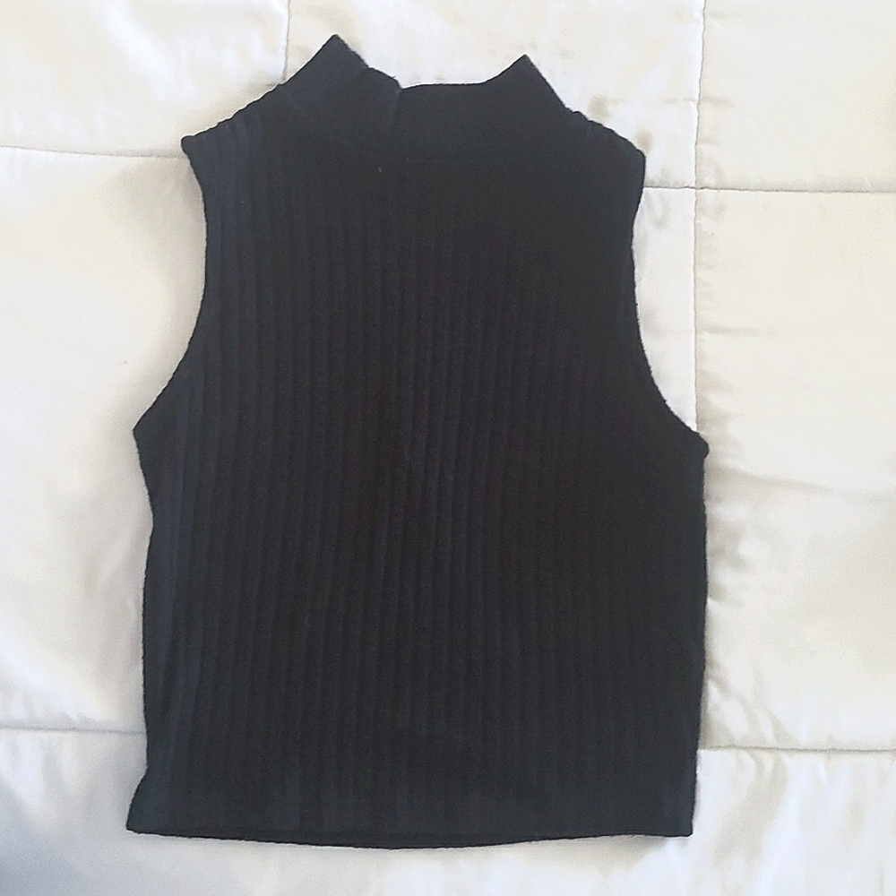 Size S/M black sweater mocked neck tank